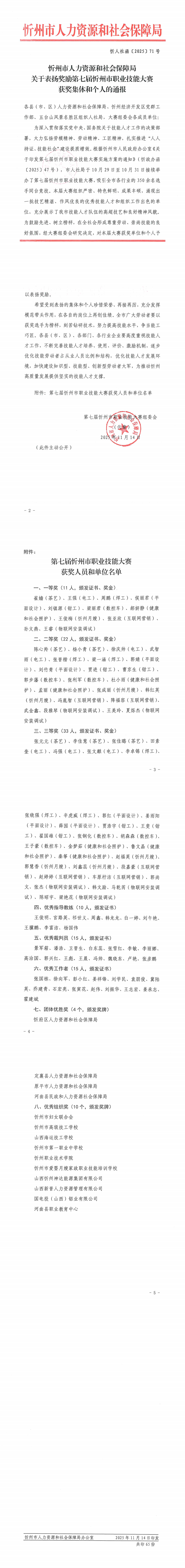 关于表扬奖励第七届忻州市职业技能大赛获奖集体和个人的通报_00.png